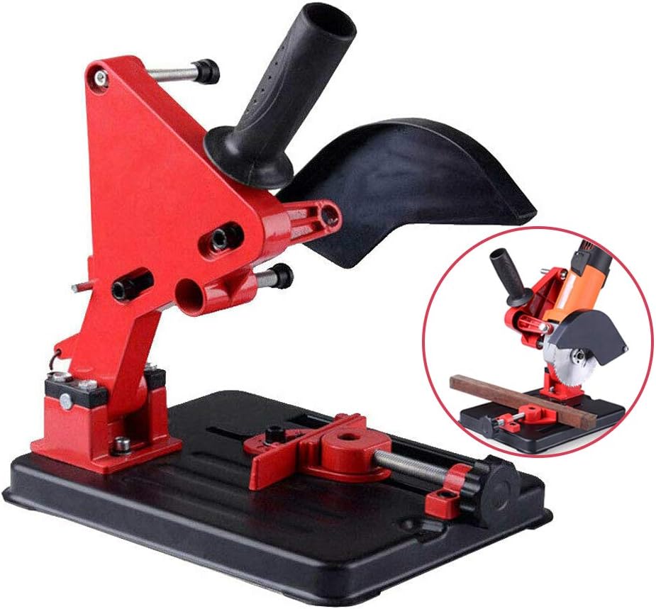 Lfhelper Angle Grinder Stand Grinder Holder Cutter Support for 4"-5"(100-125mm) Angle Grinder 45 Degree Adjustable Angle 9.45L*7.48W"*10.63H" Red