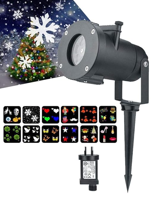 Luces de proyector de Navidad LED Lámpara de patrón de flores de ...