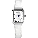 LOREO Vintage Watch for Women's Watches Small Rectangle Dial Soft Leather Strap, Classic Vintage Style Quartz Wristwatch