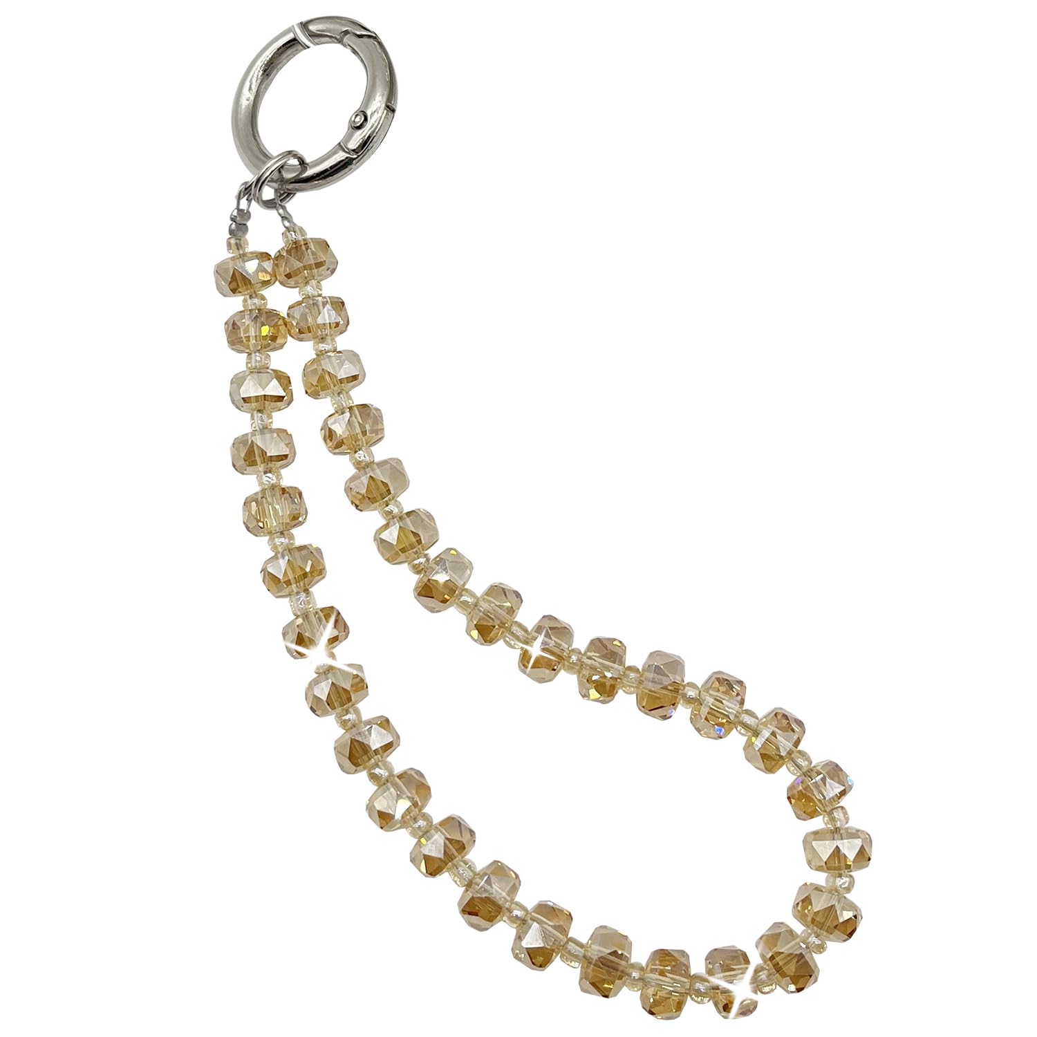 Photo 1 of TENOC Beaded Phone Wrist Strap, Cellphone Lanyard Chain, Sparkling Wristlet Bracelet for Women, Champagne