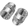 Beduan Stainless Steel Reducing Coupling Adapter 1/4" NPT Female x 1/8" NPT Female Hex Coupler Pipe Fitting for Air Water Gas Oil(Pack of 2)
