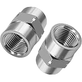 Beduan 304SS Reducer Coupling Adapter 1/4 to 1/8 NPT Female Hex Coupler 2PC | 304 Stainless Steel NPT Threaded Reducing Pipe Fitting for Air Water Fuel Gas Oil