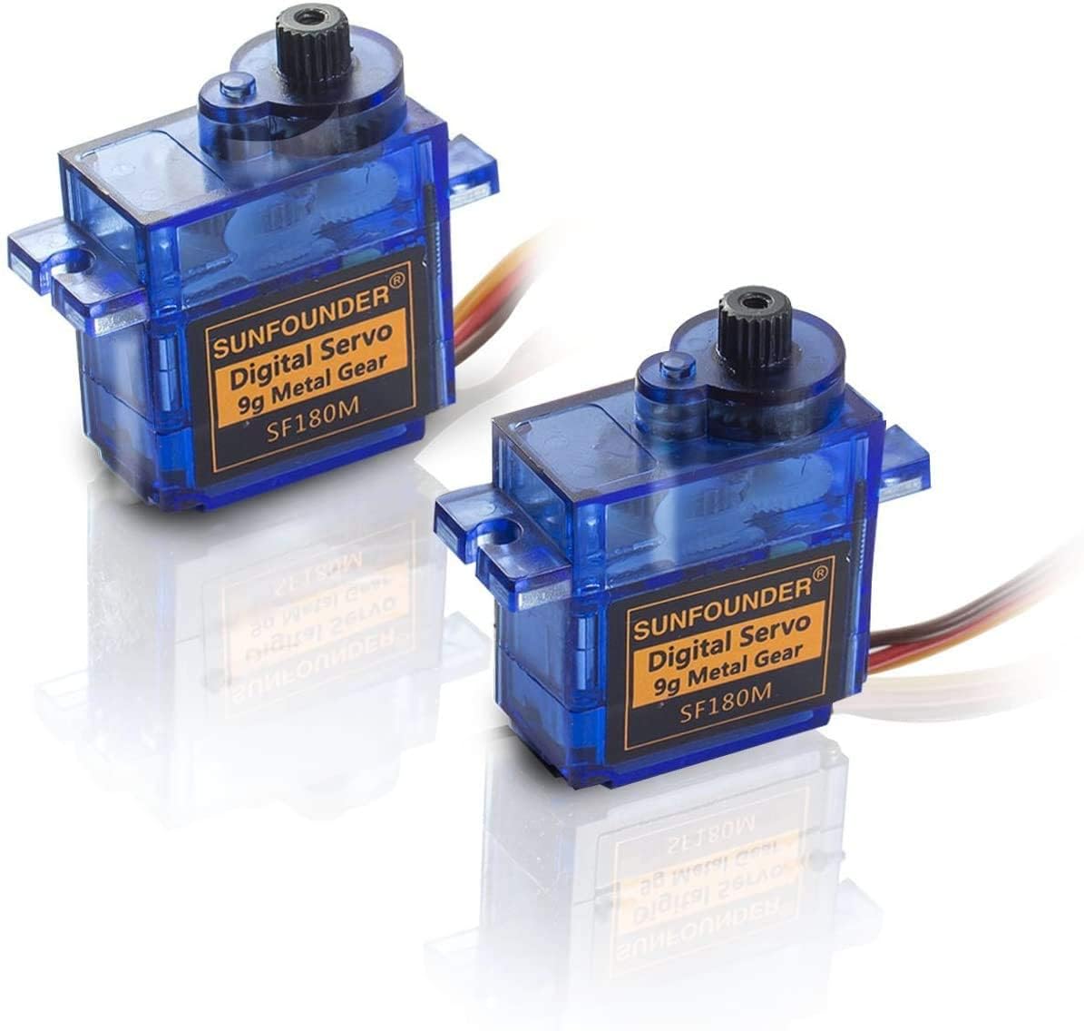 9g Metal Servo Gear RC Robot – SunFounder SF180M Digital Half Metal Semi-Metal Micro Servo Motor Helicopter Airplane Boat Robot Control 2pack