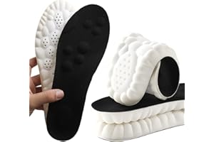 Memory Foam Insoles with Arch Support for Women Men, Comfort Massage Insoles Replacement Shoe Inserts for Trainers Sneakers S