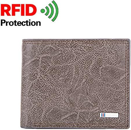 Wallet for Men Leather RFID Blocking Bifold Mens Wallet with 2 ID Window
