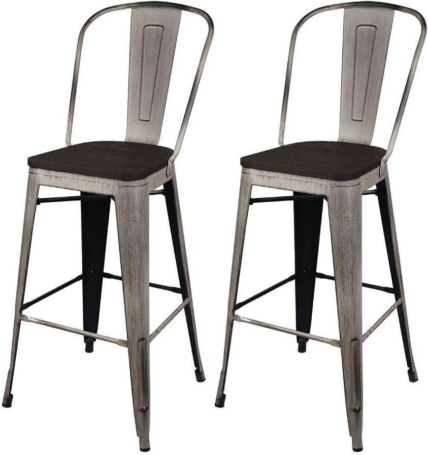 Best bar stool metal wood white
