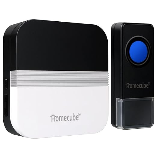 title=Homecube Campanello Senza Fili, Portata 500m, con Indicatore LED (1 pulsante con