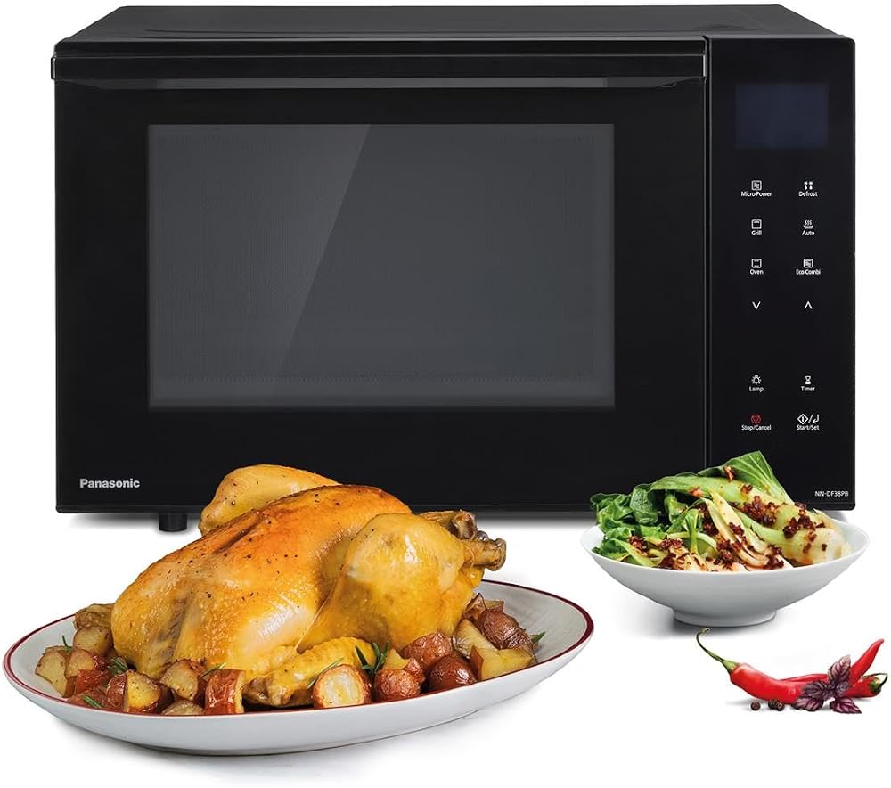 Panasonic NN-DF38PBBPQ 23L Microwave Oven Grill, 1000W, Eco Combi
