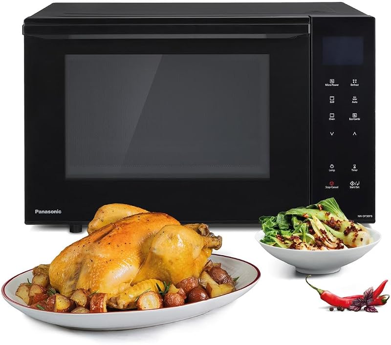 Panasonic NN-DF38PBBPQ 23L Microwave Oven Grill, 1000W, Eco Combi