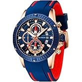 AIMES Mens Watches for Men Casual Chronograph Waterproof Sport Military Watch Analog Quartz Movement Stylish Luxury Dress Wrist Watch Elegant Gift Watch for Men