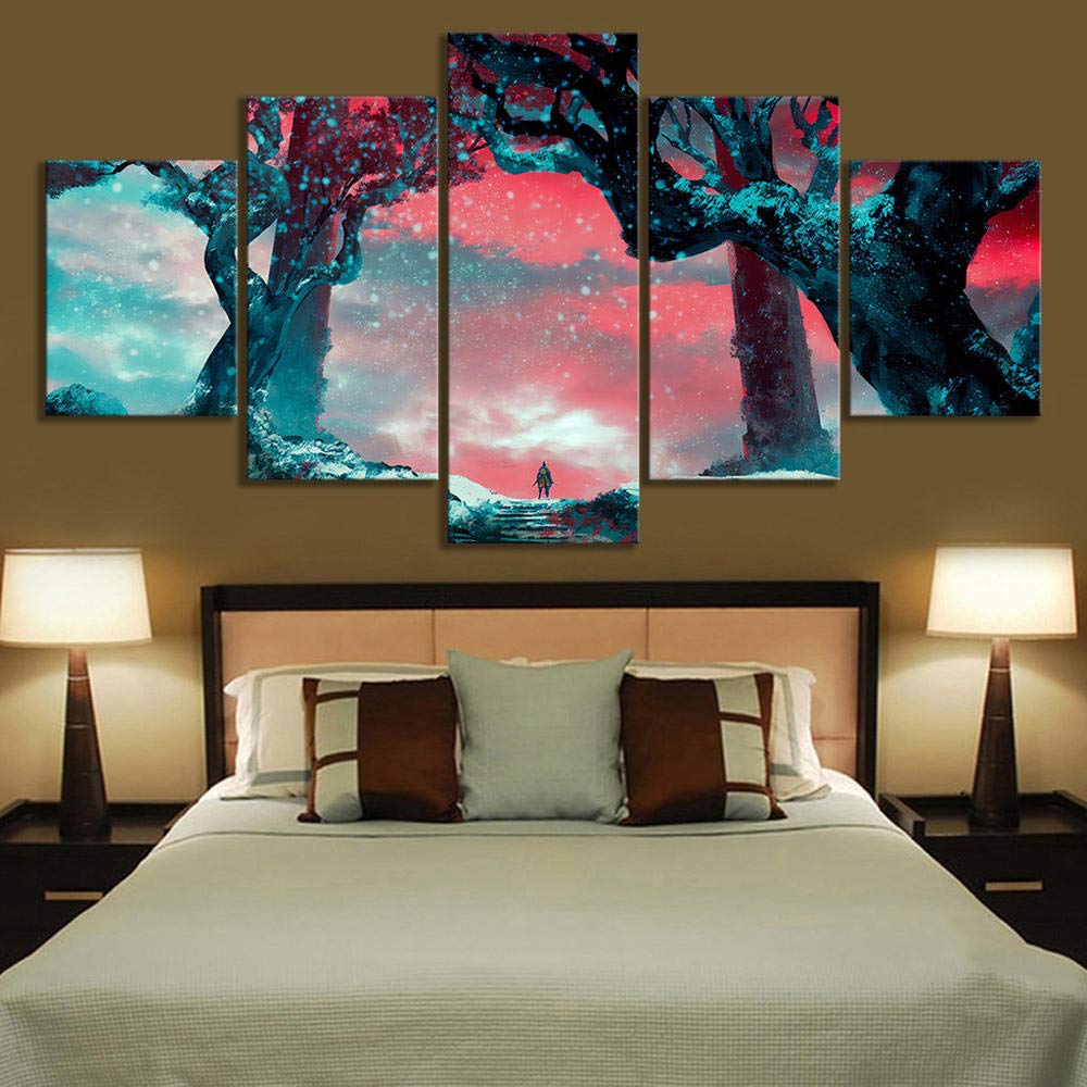 LHSRKL Cuadro en Lienzo 5 Partes Impresiones en HD Arte de la Pared