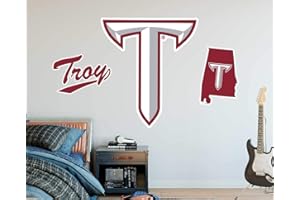 NUDGE PRINTING Troy University Wall Decal Stickers Peel and Stick Repositionable Collegiate Licensed Premium Extra Large Wall Decor (Trojans)