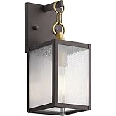 Kichler Lahden 16.75" 1 Light Outdoor Wall Light with Clear Seeded Glass in Weathered Zinc