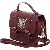Harry Potter Hogwarts Satchel Handbag with Charms, Maroon, One Size