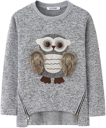 Sweatshirts for Girls Kids Hoodies Hooded Pullover Fuzzy Cute Owl