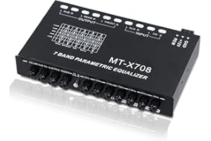 LNRUEG 7-Band Car Audio Equalizer, Car Audio Graphic Equalizer, Car Equalizer with Front Rear and Subwoofer Outputs, Adjustable 7 Bands EQ Car Amplifier, 7.3 x 4.3 x1.2 Inch