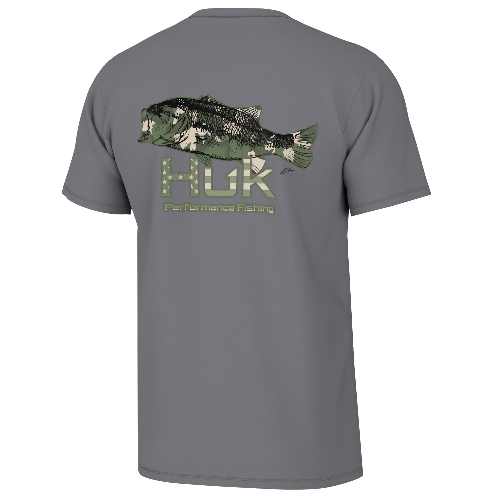 HUK Men's Standard KC Scott Short Sleeve Tee, Performance Fishing T-Shirt, Camo Bass-Night Owl Image HUK Men's Standard KC Scott Short Sleeve Tee, Performance Fishing T-Shirt, Camo Bass-Night Owl Image