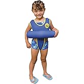 Poolmaster Learn-to-Swim Vest, Adjustable Tube Floatation Swim Trainer and Swim Aid for Kids Ages 3 to 6 Years, Blue