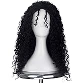 Miss U Hair Women Classic Long Afro Curly Witch Cosplay Costume Wig Punk Lolita Wig (Black)