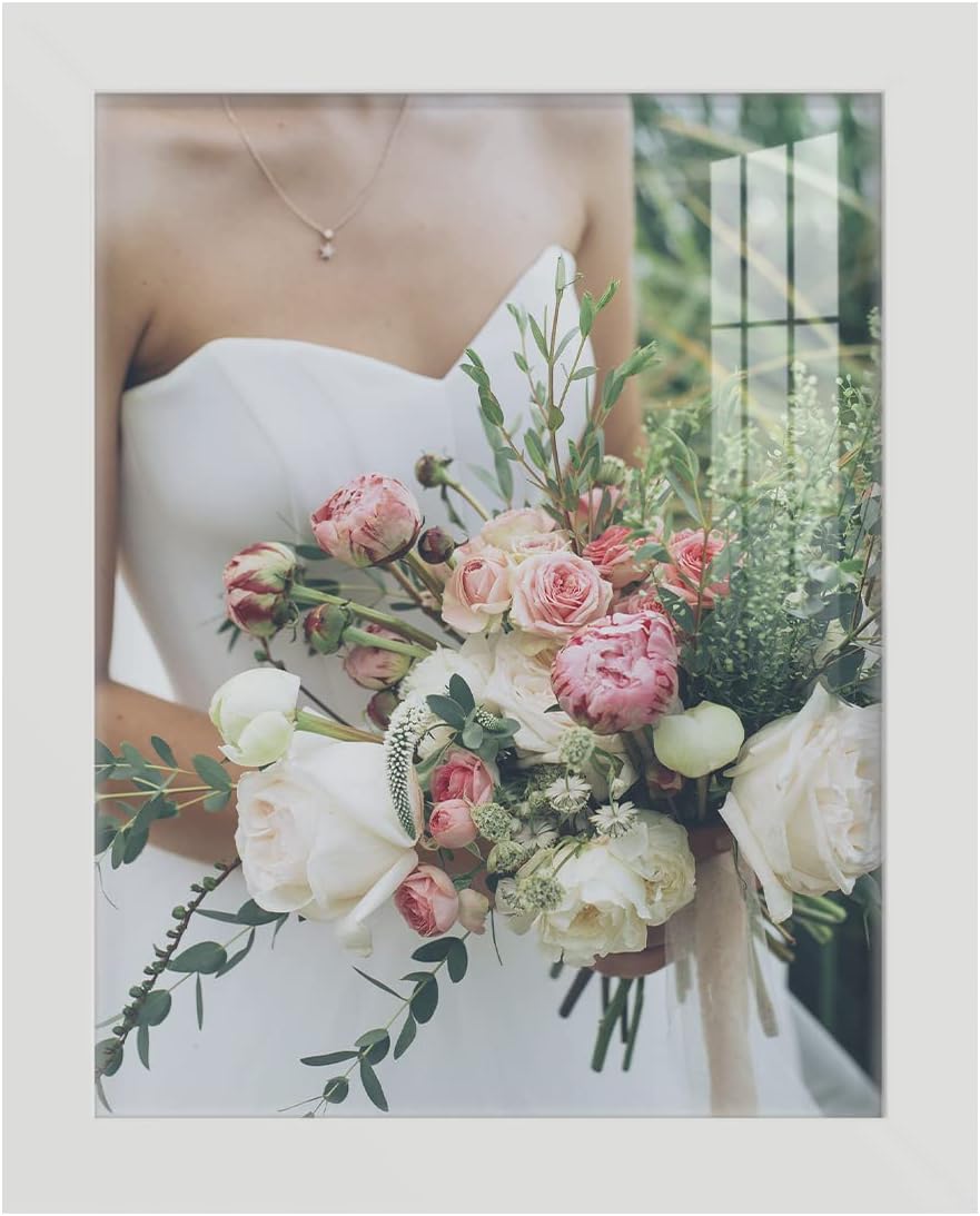 Photo Albums, Frames & Accessories - Renditions Gallery 8x10 inch Picture Frame High-end Modern Style, Made of Solid Wood and High Definition Glass Ready for Wall and Tabletop Photo Display, White Frame