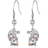 Possum Dangle Earrings 925 Sterling Silver Animal Opossum Dangle Earrings Possum Gifts Jewelry for Women