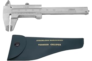 Vernier Caliper, 3inch Stainless Steel Caliper Measuring Tool, 0-1.97Inch / 0-50mm Manual Micrometer Non Digital Calipers, 0.
