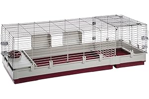 Ferplast Krolik XXL Rabbit Cage w/Wire Extension | Rabbit Cage Includes All Accessories & Measures 63.8L x 23.62W x 19.68H Inches | 1-Year Warranty