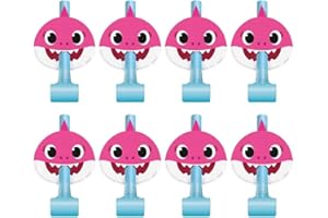 Unique 77392 Baby Shark Party Blowers, 8ct