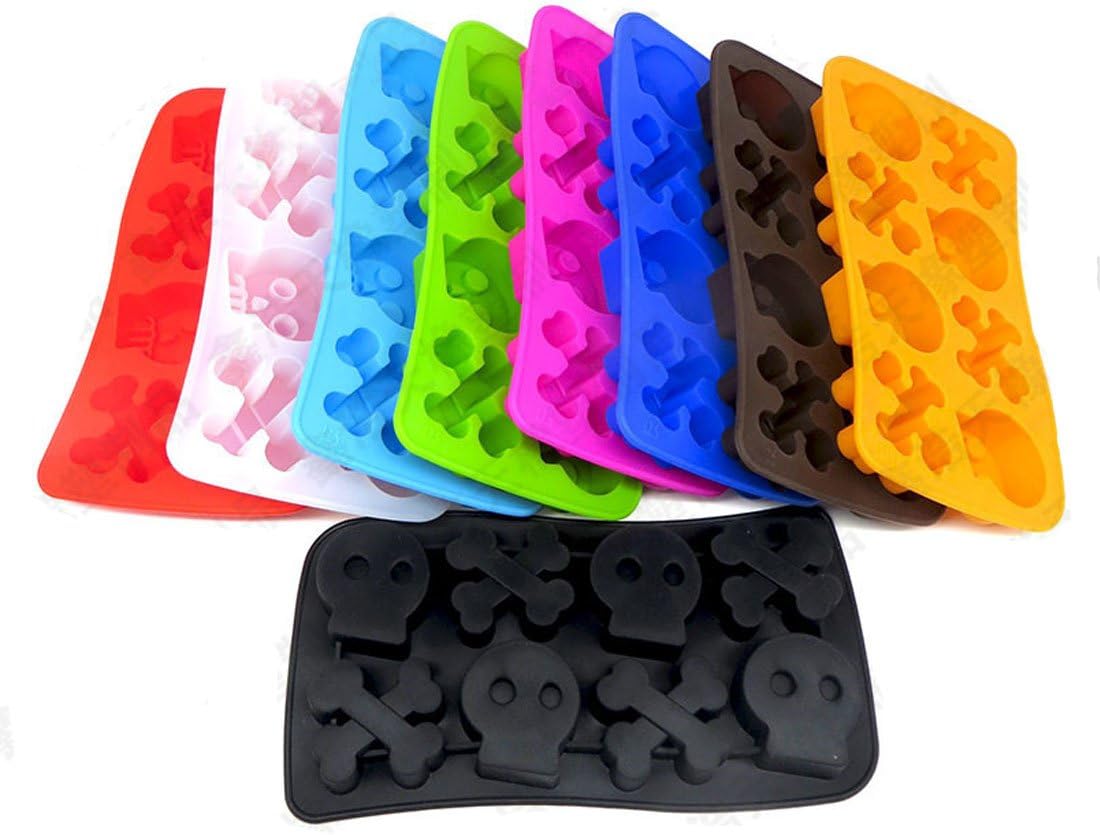 Silicone Ice Cube Tray Skull Cross Bones Halloween Jelly Candy Chocolate Soap Mold