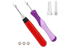 2pcs Seam Ripper Set, Led Lighted Precision Stitch Remover Puller Tool and Seam Cutter Supplies Kit for Hand Sewing Quilting 