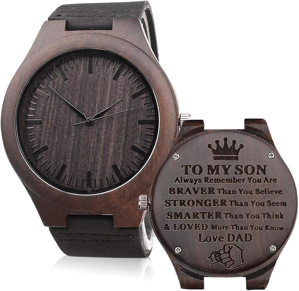 Amazon.com: Engraved Wooden Watches for Son - Engraved to My Son Love ...
