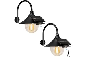 Aqonsie Solar Barn Lights with 3 Lighting Modes & Motion Sensor, Rustic Vintage Solar Shed Light, Waterproof Outdoor Wall Light for Barn, Shed, Chicken Coop, Porch