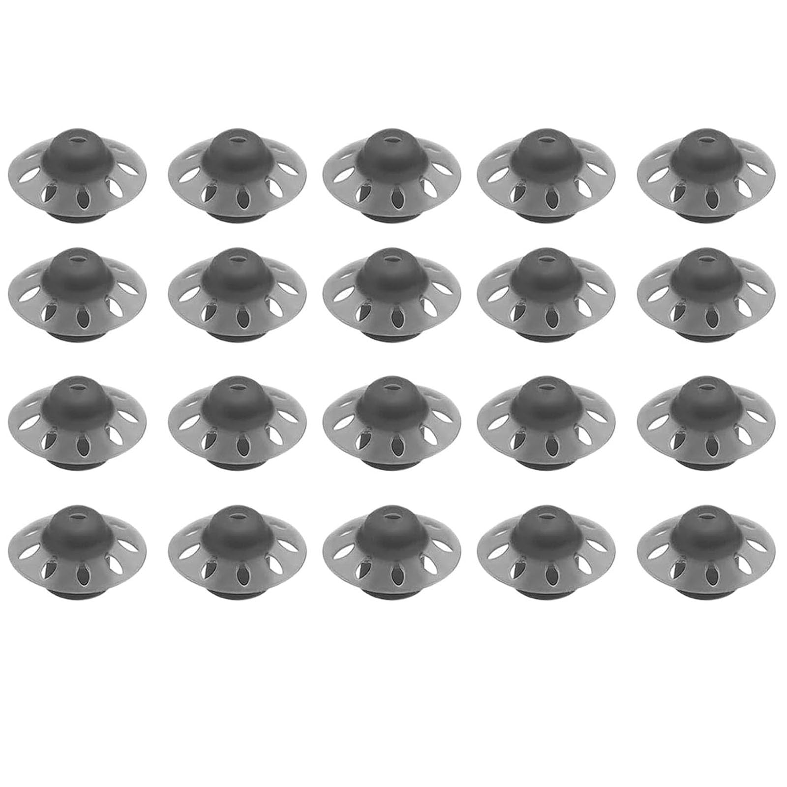 Hearing Aid Domes, 20 Pcs Hearing Aid Accessories, Black Silicone Hearing Aid Domes, Both Men and Women Can Use It, Suitable for People with Moderate Hearing Loss(M)