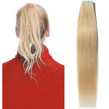 Rich Choices 18 Inch 613 Bleach Blonde Real Remy Hair Tape In