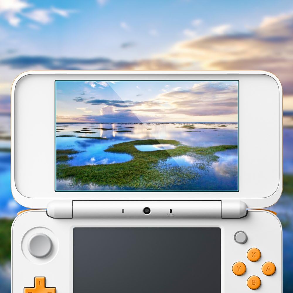 AFUNTA Screen Protector Compatible Nintendo 2DS XL, 2 Pack (4 Pcs) Tempered Glass for Top and Bottom Screen, 2DS Protective Films Accessory: Computers & Accessories