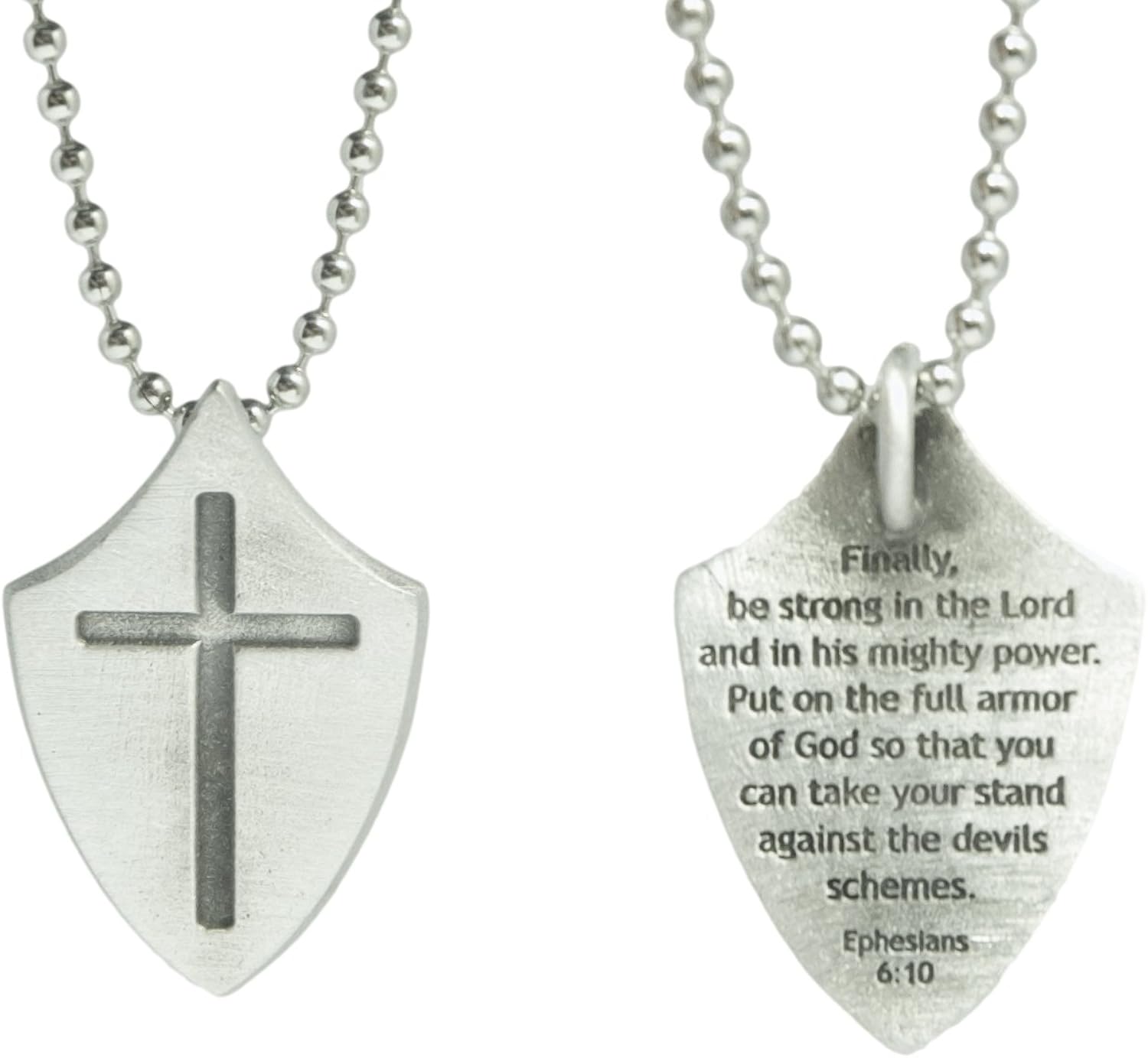 RZSAIDA Armor of God Shield with Cross Necklace Jewelry