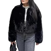 ASANDY Womens Faux Fur Coat Winter Shaggy Long Sleeve Open Front Casual Oversized Lapel Jackets Warm Fuzzy Outerwear