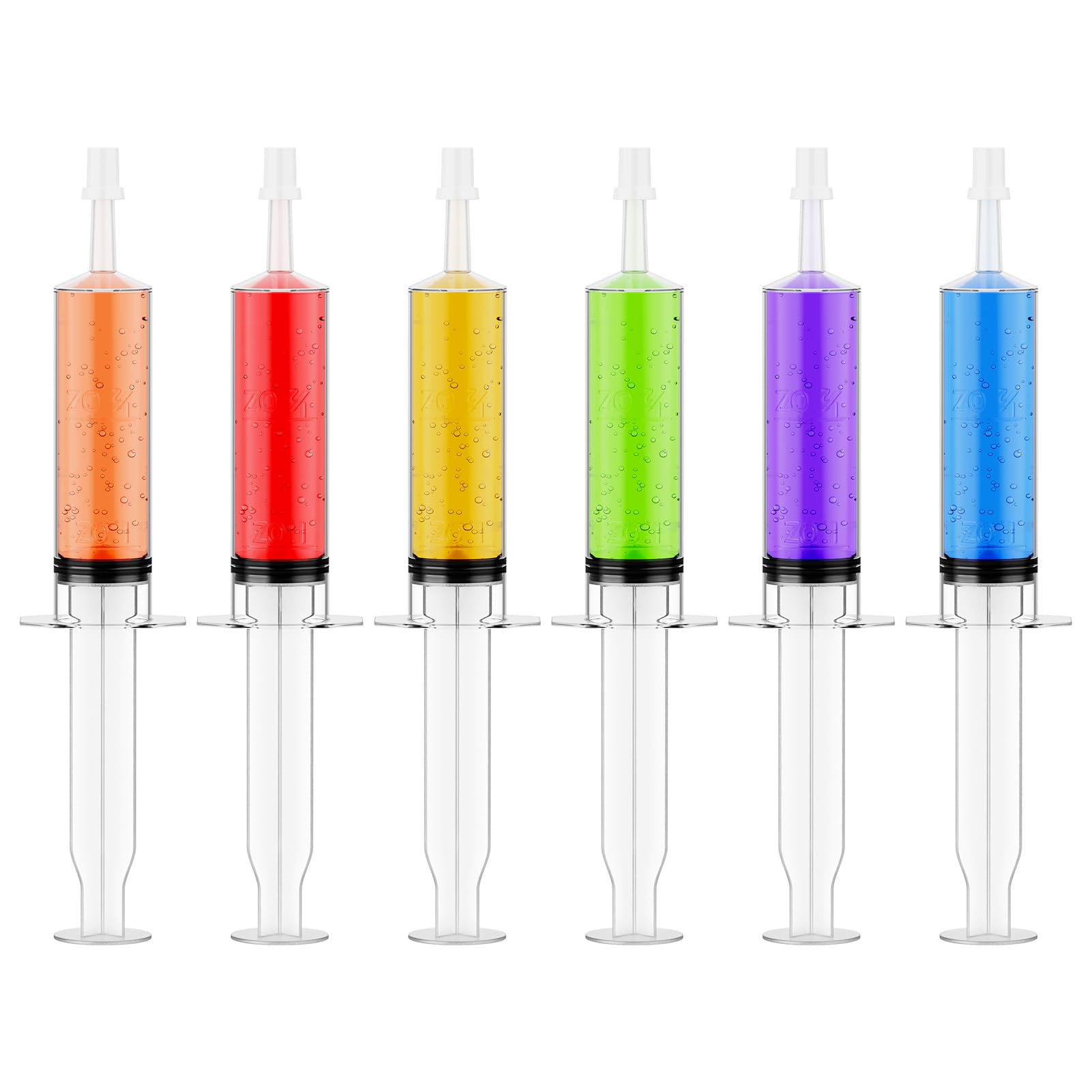 Photo 1 of 50 PACK 1.5 oz Halloween Jelly Syringes Shot, Medium Containers with Lids, Perfect for Plastic Shot Glasses or Jelly Cups, Great for Halloween Thanksgiving Christmas Party