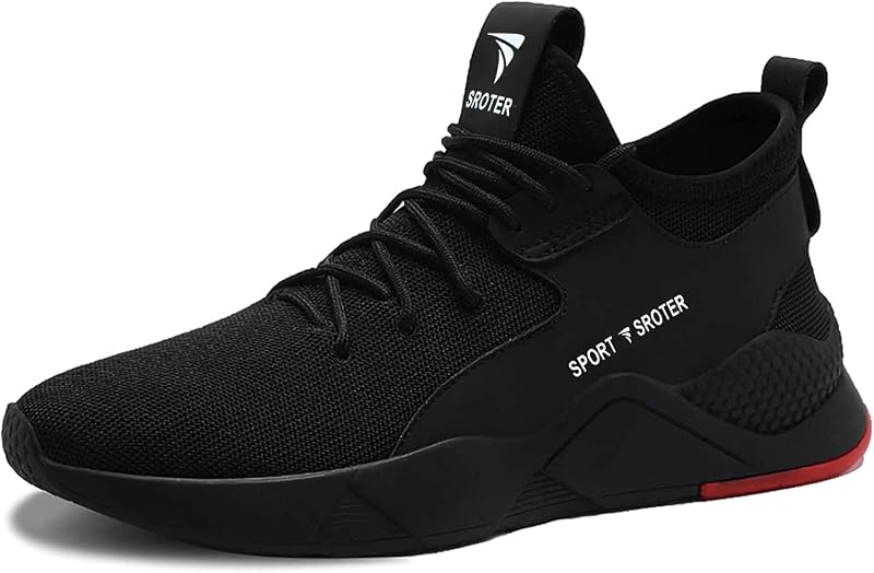 Black Safety Mens Safety Trainers Steel Toe Cap Work Boots UK 8 Breathable