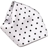 Vesuvio Napoli WHITE with BLACK Polka Dots Handkerchief Pocket Square Hanky Men's Handkerchiefs