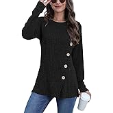 JomeDesign Long Sleeve Shirts for Women Crew Neck Lightweight Sweater Loose Casual Tunic Tops