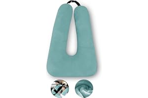 MROUEN Travel Pillow, Travel Pillow for Kids, Sleeper Hold Pillow Travel, Removable U-Shaped Pillow for Adults and Children to Support Head and Body in The Back Seat of Long Car Trips (Green)