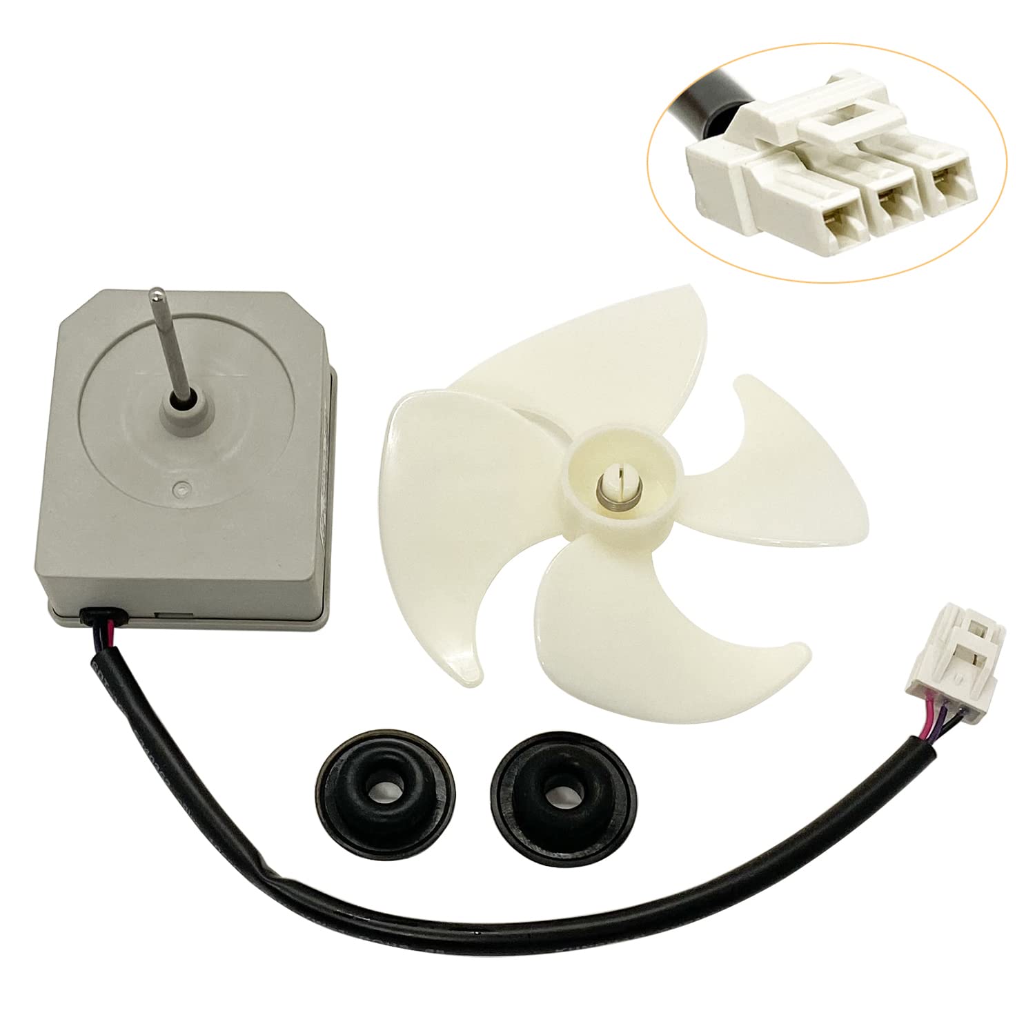 DC12V Refrigerator Evaporator Fan Motor Assembly KBL-48ZWT05-1202A for Frigidaire, Magic Chef Fridge, Omar Refrigerator 2W 2200RPM CCW Replace 5304518492 3059900004