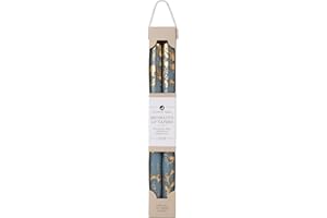Northern Lights Candles - Premium Decorative Tapers - 12" 2PK - Prairie Blue w/Gold - 73310