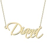 UMAGICBOX Personalized Diana Name Necklace 18K Gold