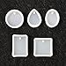 MagiDeal Pack of 5 Types Silicone Moulds Charm Pendant DIY Molds Jewelry Making Tools with Hanging Hole