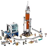 LEGO City Space Deep Space Rocket and Launch Control 60228 Model Rocket Building Kit with Toy Monorail, Control Tower and Astronaut Minifigures, Fun STEM Toy for Creative Play (837 Pieces)