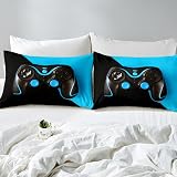 Loussiesd Gamepad Duvet Cover Black Blue 3Pcs Kids Teens Bedding Set view 7