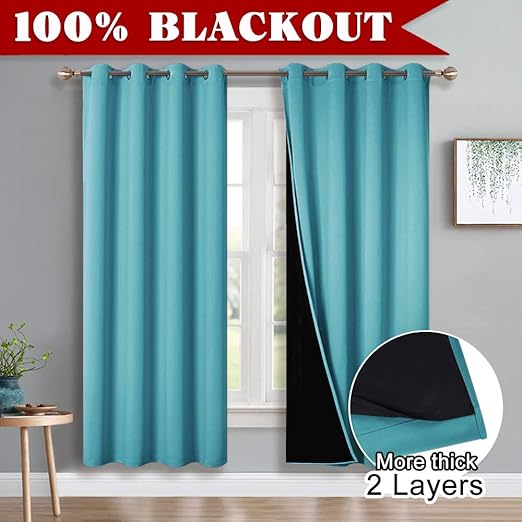 Pony Dance Nursery Eyelet Curtains Solid Balckout Drapes Of 2