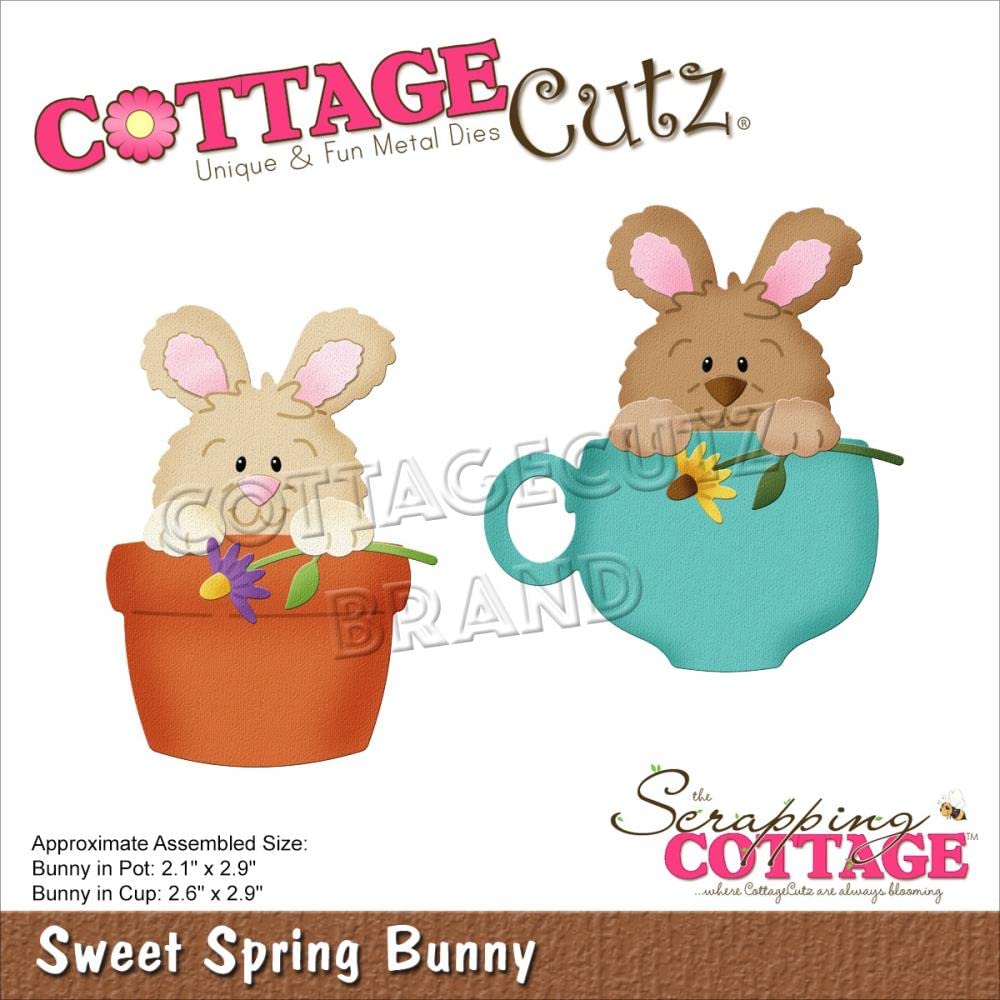 SCRAPPING COTTAGE INC COTTAGECUTZ Dies SPR, Sweet Spring Bunny 2.1" to 2.9", One Size